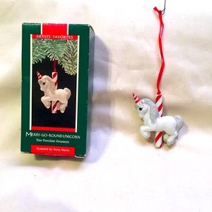 Hallmark Merry-Go-Round Unicorn porcelain ornament sculptured by Anita Marra